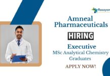 Executive Job at Amneal Pharmaceuticals | MSc Analytical Chemistry Graduates Apply Now