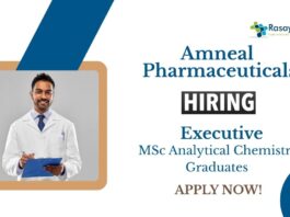 Executive Job at Amneal Pharmaceuticals | MSc Analytical Chemistry Graduates Apply Now