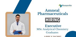 Executive Job at Amneal Pharmaceuticals | MSc Analytical Chemistry Graduates Apply Now