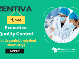 Executive Job at Zentiva | Chemistry Graduates Apply Now