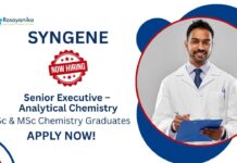 Executive Jobs at Syngene | BSc & MSc Chemistry Graduates Apply Now