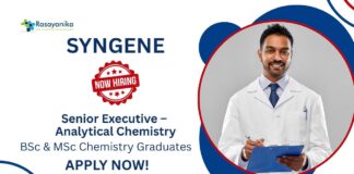 Executive Jobs at Syngene | BSc & MSc Chemistry Graduates Apply Now