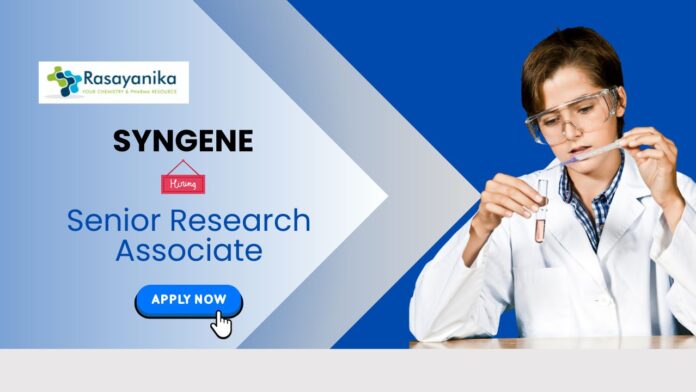 MSc Organic Chemistry Jobs at Syngene | Apply Now for the Senior Research Associate Role