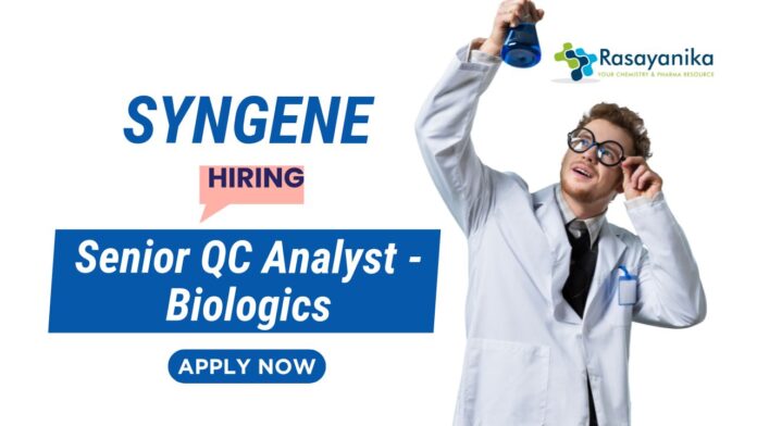 Quality Control Jobs in Bangalore | MSc Chemistry Candidates Apply Now for QC Analyst Role