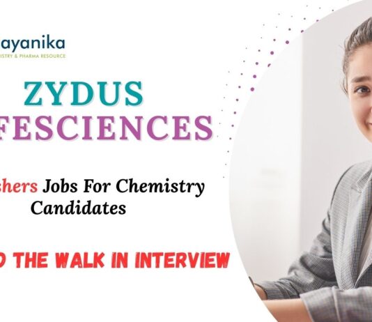 Freshers Jobs at Zydus Life Sciences MSc Chemistry Candidates Attend the Walk-in Interview