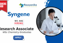 Freshers Research Associate Job at Syngene | MSc Chemistry Graduates Apply