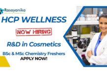 Freshers BSc & MSc Chemistry Jobs at HCP Wellness Pvt Ltd