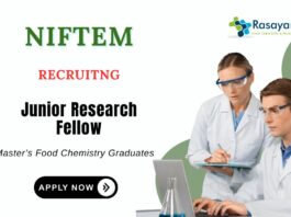 JRF Recruitment at NIFTEM | MSc Food Chemistry Candidates Apply Now