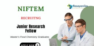 JRF Recruitment at NIFTEM | MSc Food Chemistry Candidates Apply Now