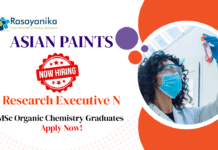 Jobs at Asian Paints | MSc Organic Chemistry Graduates Apply Now For The Research Executive Role
