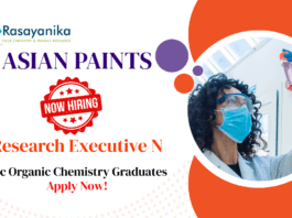 Jobs at Asian Paints | MSc Organic Chemistry Graduates Apply Now For The Research Executive Role