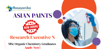 Jobs at Asian Paints | MSc Organic Chemistry Graduates Apply Now For The Research Executive Role