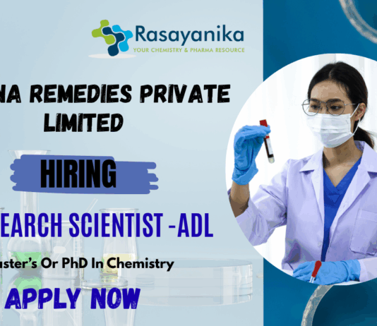 Join CORONA Remedies as a Research Scientist in ADL
