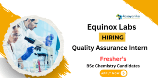 Freshers Chemistry QA Intern at Equinox Labs