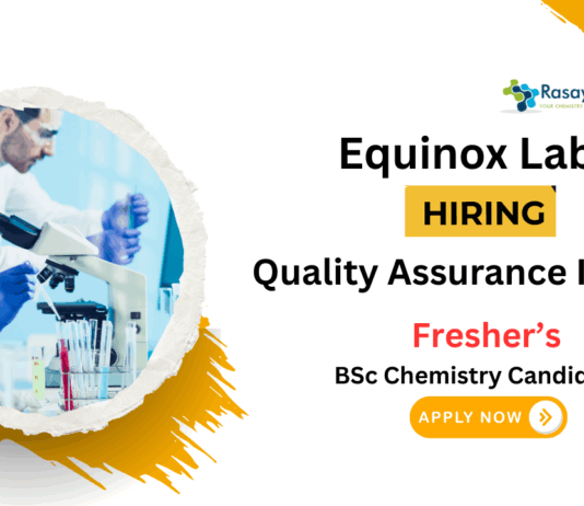 Freshers Chemistry QA Intern at Equinox Labs