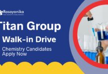 MSc Chemistry Jobs at Titan Group | Attend the Walk-In-Interview