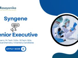 MTech Chemistry Jobs at Syngene | Apply Now for Senior Executive Role