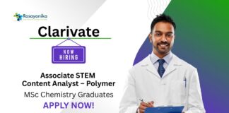 Latest Chemistry Jobs at Clarivate | Apply Now For The Associate STEM Content Analyst Role
