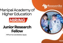 JRF Position Vacancy at MAHE | Pharma Graduates Apply Now