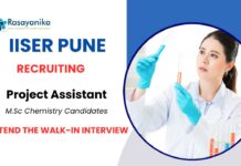 MSc Chemistry Job at IISER Pune Attend the Walk-In Interview