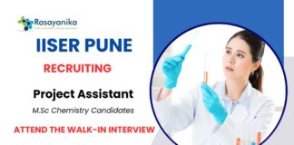 MSc Chemistry Job at IISER Pune Attend the Walk-In Interview