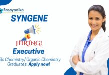 MSc Chemistry Job at Syngene | Apply Now For the Executive Role