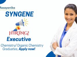 MSc Chemistry Job at Syngene | Apply Now For the Executive Role