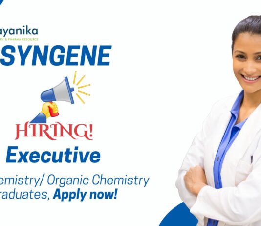 MSc Chemistry Job at Syngene | Apply Now For the Executive Role