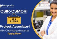 MSc Chemistry Jobs CSIR-CSMCRI | Apply Now For The Project Associate Role