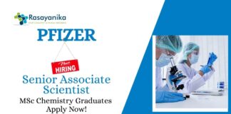 MSc Chemistry Jobs at Pfizer | Apply Now For The Senior Associate Scientist Role
