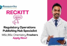 MSc Chemistry Jobs at Reckitt | Apply Now For The Regulatory Operations Publishing Hub Specialist Role 