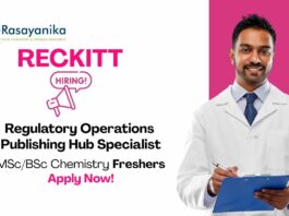 MSc Chemistry Jobs at Reckitt | Apply Now For The Regulatory Operations Publishing Hub Specialist Role 