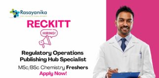 MSc Chemistry Jobs at Reckitt | Apply Now For The Regulatory Operations Publishing Hub Specialist Role 