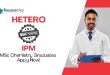 MSc Chemistry Jobs for Freshers at Hetero | Apply Now For The IPM Role