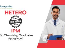 MSc Chemistry Jobs for Freshers at Hetero | Apply Now For The IPM Role