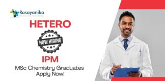 MSc Chemistry Jobs for Freshers at Hetero | Apply Now For The IPM Role