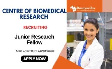 JRF Vacancies For MSc Chemistry at Centre of Biomedical Research | Apply Now NET JRF Vacancies at Centre of Biomedical Research | MSc Chemistry Candidates Apply Now