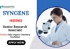 Organic Chemistry Freshers Jobs at Syngene Apply Now for Senior Research Associate Position 