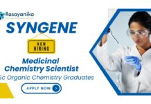 Organic Chemistry Job at Syngene | Apply Now For The Medicinal Chemistry Scientist Role