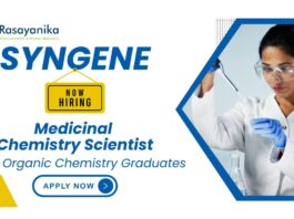 Organic Chemistry Job at Syngene | Apply Now For The Medicinal Chemistry Scientist Role