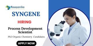 Organic Chemistry Jobs at Syngene Apply Now for Process Development Scientist Role