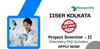 PhD Chemistry Jobs at IISER Kolkata | Chemistry PhD Scholars Apply Now