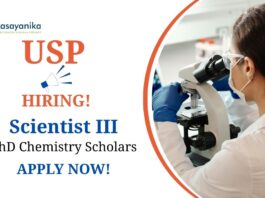 PhD Chemistry Jobs at USP | Apply Now For The Scientist Role