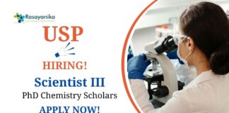PhD Chemistry Jobs at USP | Apply Now For The Scientist Role