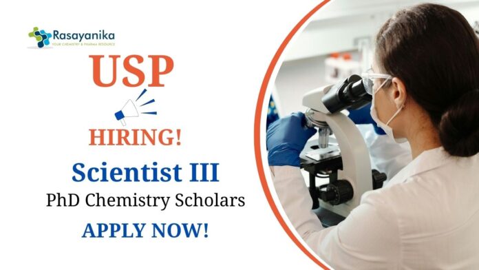 PhD Chemistry Jobs at USP | Apply Now For The Scientist Role