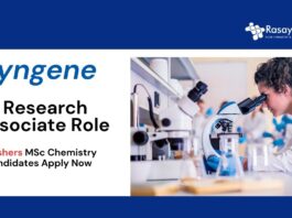 Freshers Jobs at Syngene | MSc Chemistry Candidates Apply Now for the Research Associate Role 
