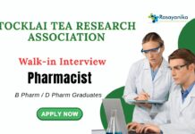 Pharma Jobs at Tocklai Tea Research Institute| Attend the Walk-in Interview