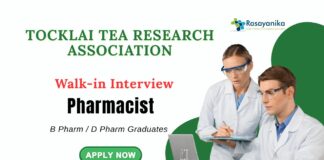 Pharma Jobs at Tocklai Tea Research Institute| Attend the Walk-in Interview