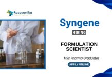 Pharmaceutical Jobs at Syngene | Apply Now for the Formulation Scientist Position