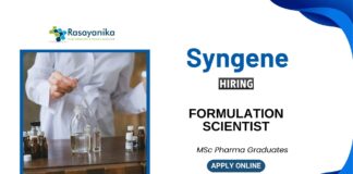 Pharmaceutical Jobs at Syngene | Apply Now for the Formulation Scientist Position